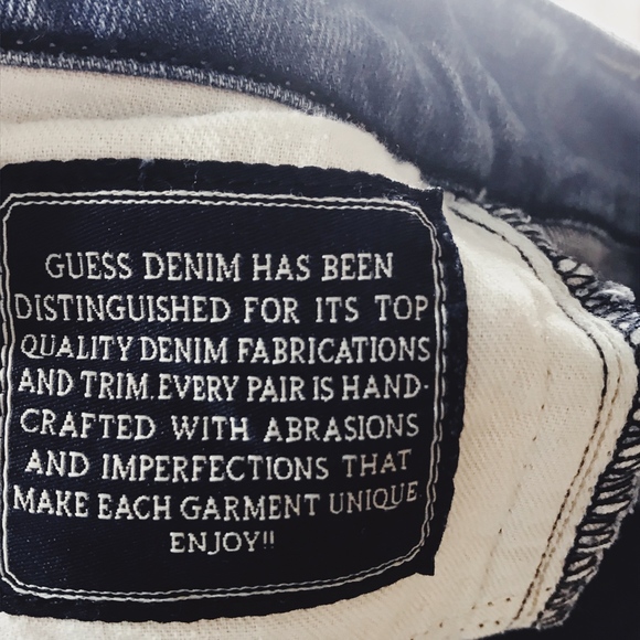 Guess Lace Sides Denim Distressed Shorts - Picture 3 of 8